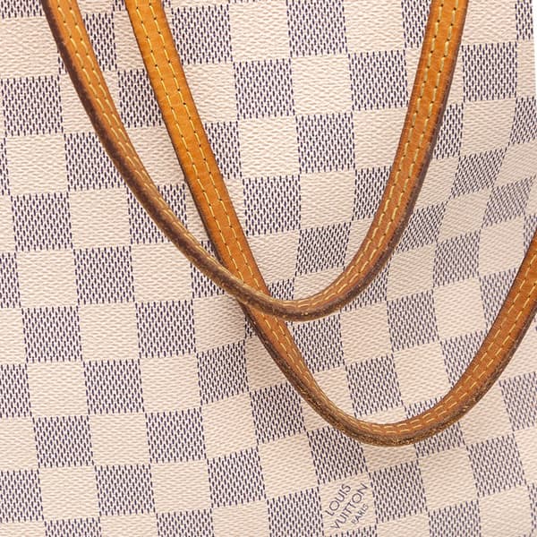 Pre-owned Louis Vuitton Damier Azur Neverfull MM White