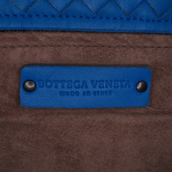 Pre-owned Bottega Veneta Medium Nappa Intrecciato Cesta Tote Blue