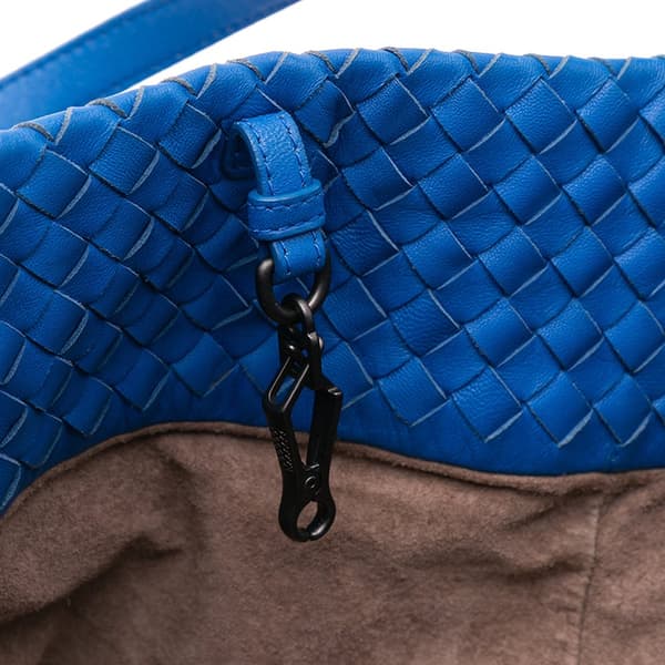 Pre-owned Bottega Veneta Medium Nappa Intrecciato Cesta Tote Blue