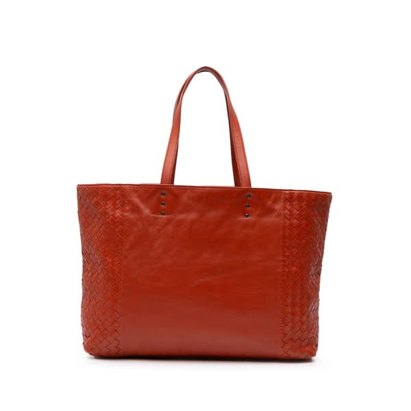 Pre-owned Bottega Veneta Leather Intrecciato Tote Orange
