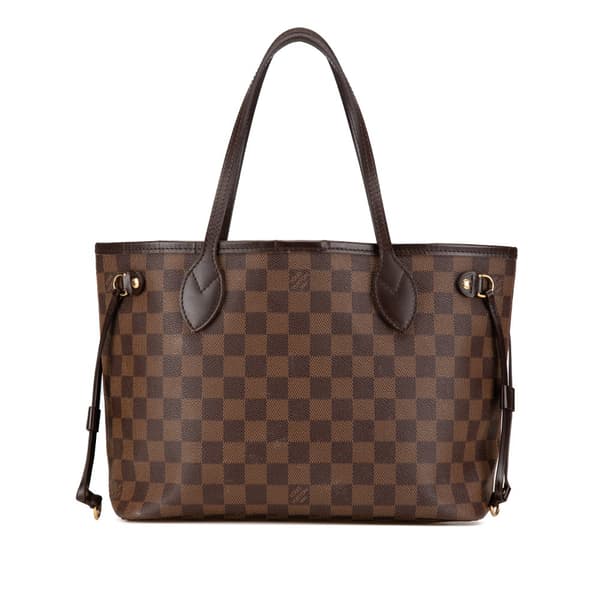 Pre-owned Louis Vuitton Damier Ebene Neverfull PM Brown
