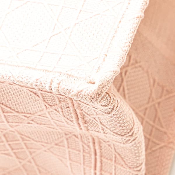 Pre-owned Dior Medium Canvas Cannage Embroidered Book Tote Pink