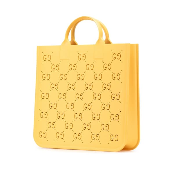 Pre-owned Gucci Kids GG Rubber Tote Yellow