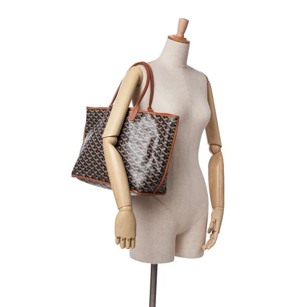 Pre-owned Goyard Goyardine Reversible Anjou PM Black