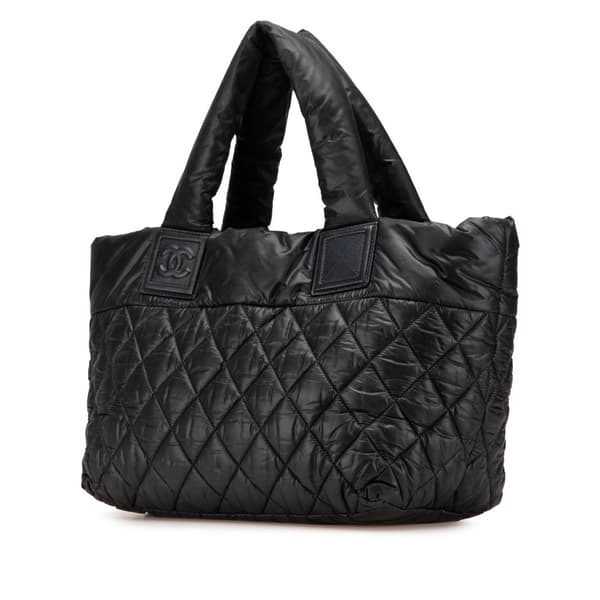 Pre-owned Chanel Small Quilted Nylon Coco Cocoon Tote Black
