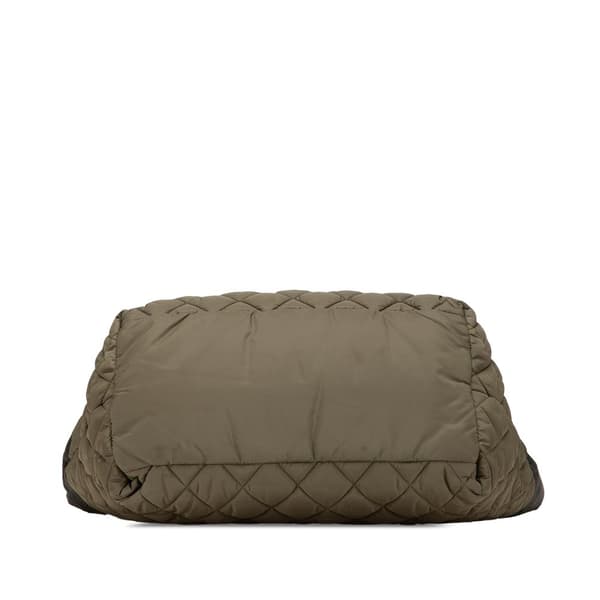 Pre-owned Chanel Small Quilted Nylon Coco Cocoon Tote Green