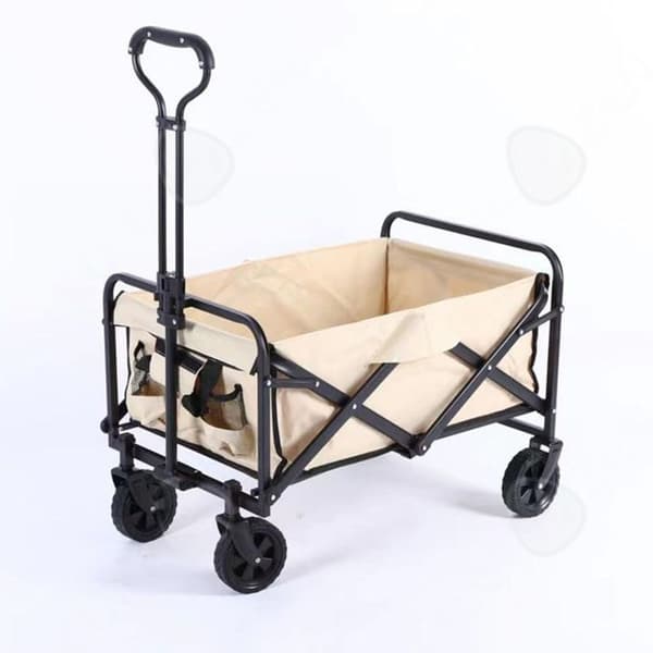 Kundvagn 51cm x 67cm hopfällbar transportvagn med svängbara hjul för utomhuscamping och stormarknadsshopping