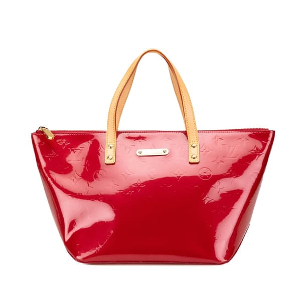 Pre-owned Louis Vuitton Monogram Vernis Bellevue PM Red