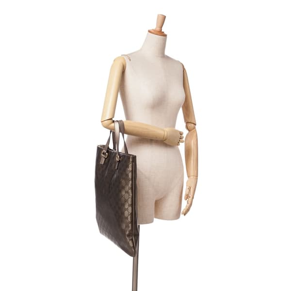 Pre-owned Gucci GG Imprime Tote Brown