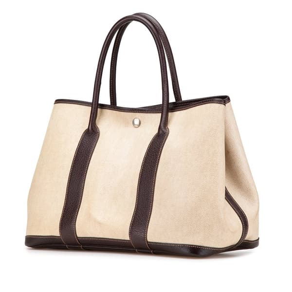 Pre-owned Hermès Toile and Negonda Garden Party 36 Brown