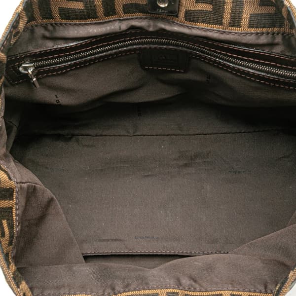 Pre-owned Fendi Small Zucca Canvas Twins Tote Brown