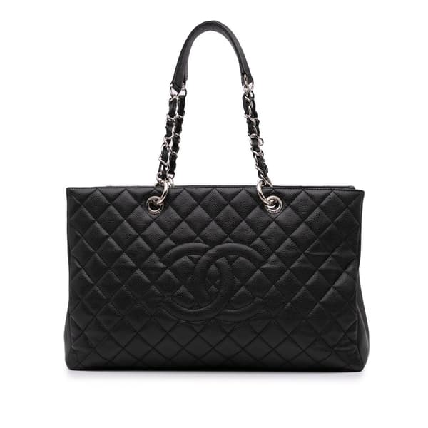 Pre-owned Chanel Caviar Grand Shopping Tote XL Black