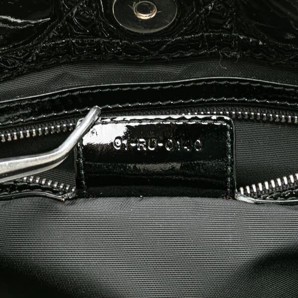 Pre-owned Dior Large Patent Cannage Lady Dior Soft Shopping Tote Black