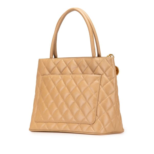 Pre-owned Chanel Caviar Medallion Tote Brown