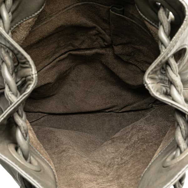 Pre-owned Bottega Veneta Nappa Intrecciato Julie Tote Gray
