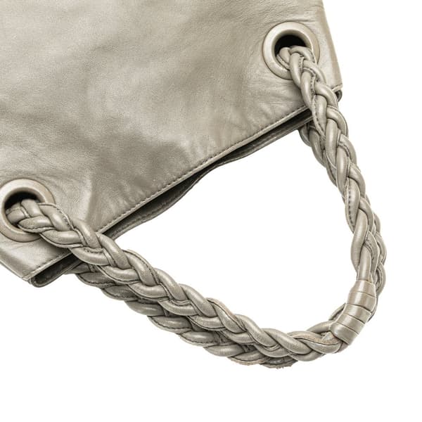 Pre-owned Bottega Veneta Nappa Intrecciato Julie Tote Gray