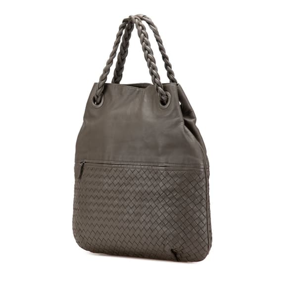 Pre-owned Bottega Veneta Nappa Intrecciato Julie Tote Gray