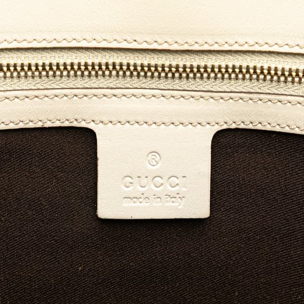 Pre-owned Gucci Guccissima Jackie Tote White