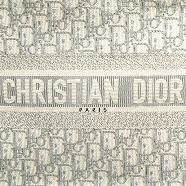 Pre-owned Dior Medium Oblique Canvas Book Tote Gray