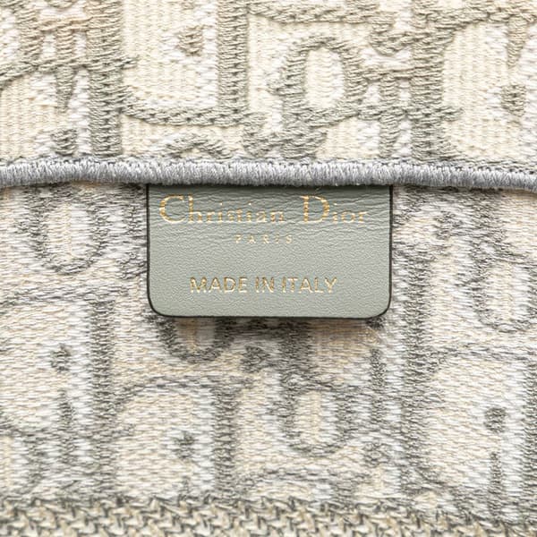 Pre-owned Dior Medium Oblique Canvas Book Tote Gray