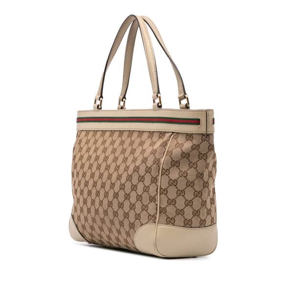 Pre-owned Gucci GG Canvas Mayfair Tote Brown