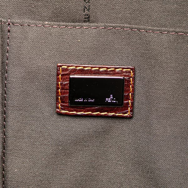 Pre-owned Fendi Large Zucca Canvas Mixed Media Tote Brown
