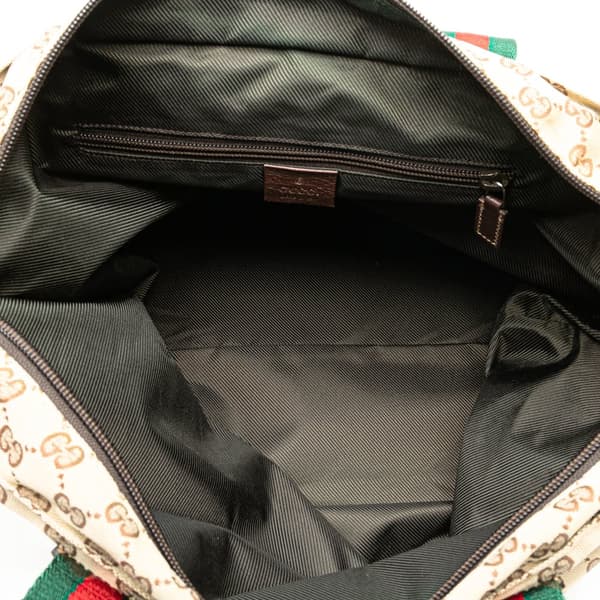 Pre-owned Gucci GG Canvas Web Tote  Brown