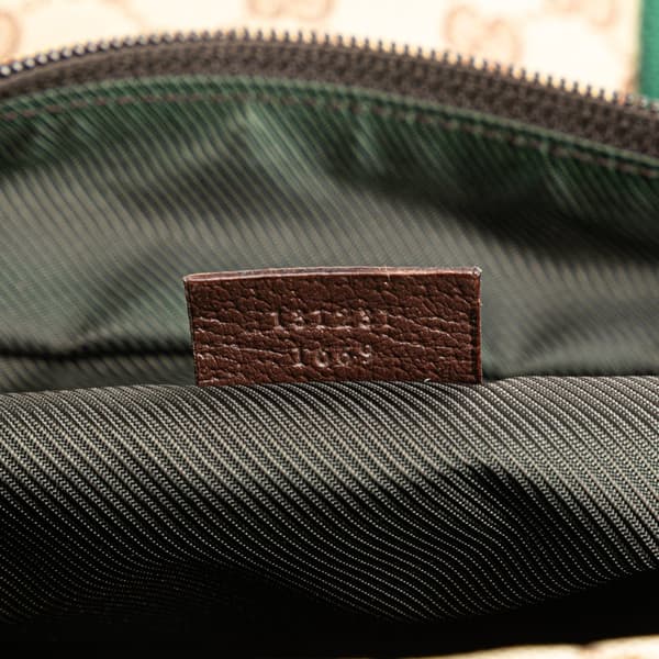 Pre-owned Gucci GG Canvas Web Tote  Brown