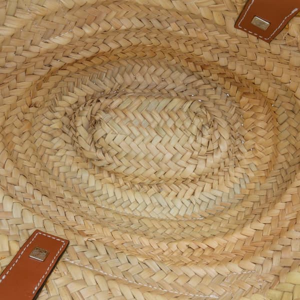 Pre-owned LOEWE Mini Raffia Basket Tote Brown