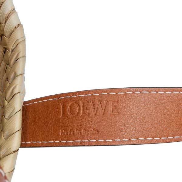 Pre-owned LOEWE Mini Raffia Basket Tote Brown