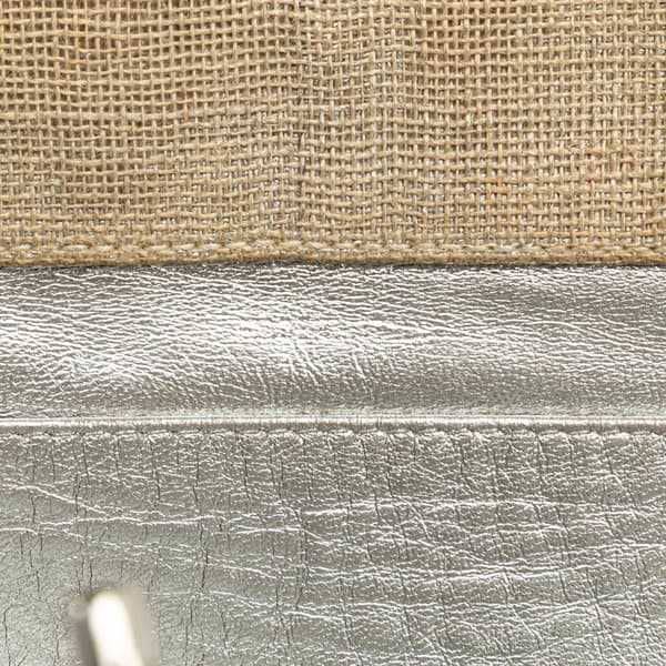 Pre-owned Chanel CC Stitched Linen Chain Tote Brown