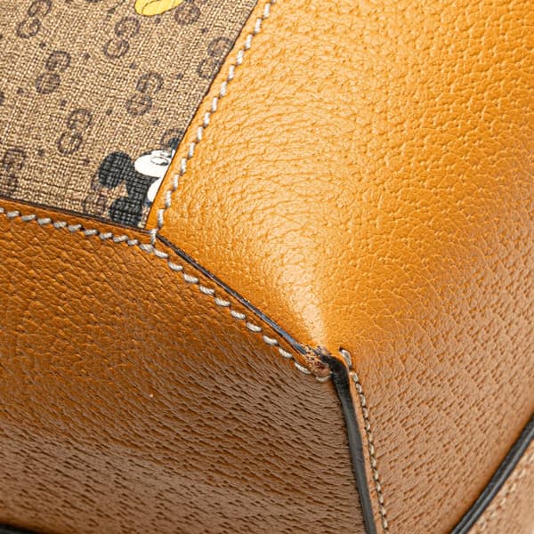 Pre-owned Gucci Disney Micro GG Supreme Mickey Mouse Tote Brown