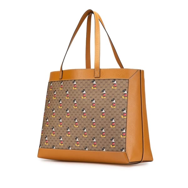 Pre-owned Gucci Disney Micro GG Supreme Mickey Mouse Tote Brown