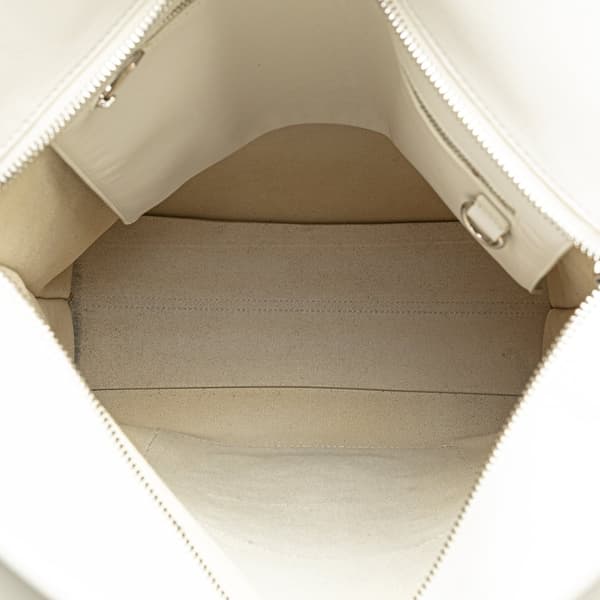Pre-owned LOEWE Anagram Leather Shopper Tote White