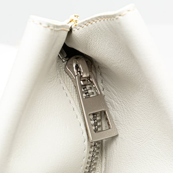 Pre-owned LOEWE Anagram Leather Shopper Tote White
