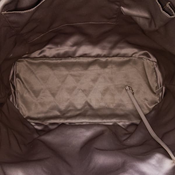 Pre-owned Chanel Large Quilted Tweed and Vinyl Funny Patchwork Tote Gray