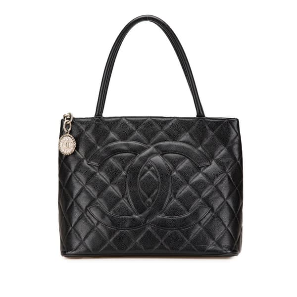 Pre-owned Chanel Caviar Medallion Tote  Black