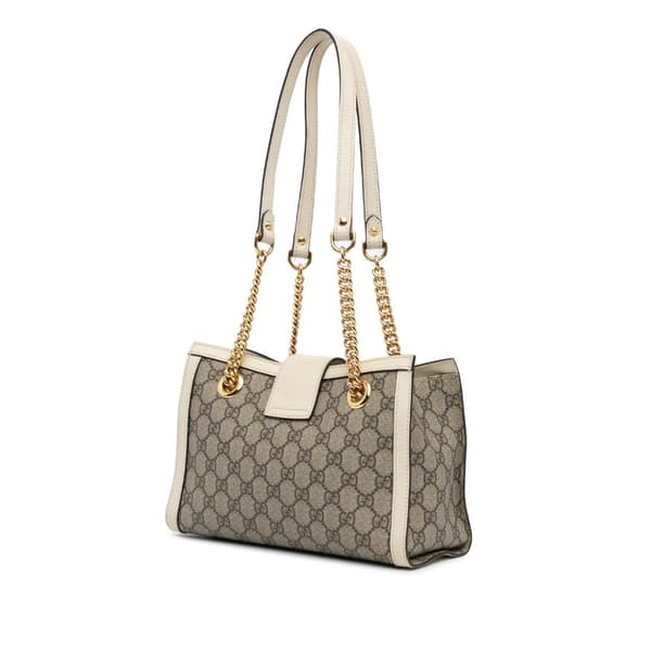 Pre-owned Gucci Small GG Supreme Padlock Tote Brown