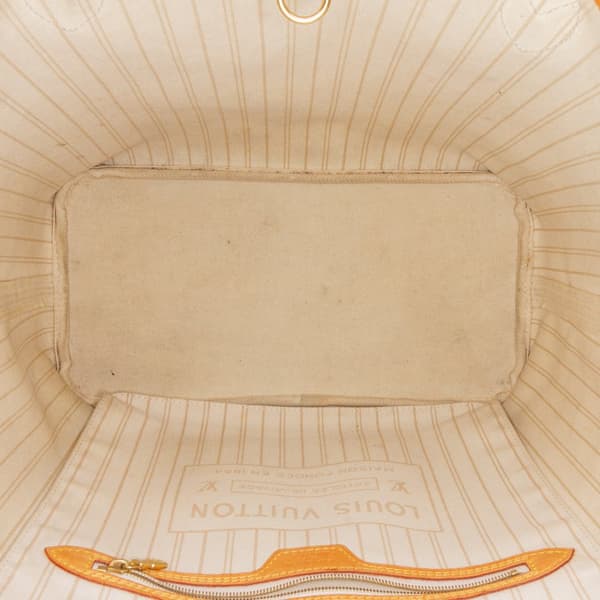 Pre-owned Louis Vuitton Damier Azur Neverfull MM White