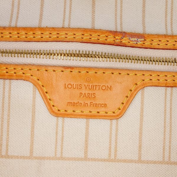 Pre-owned Louis Vuitton Damier Azur Neverfull MM White
