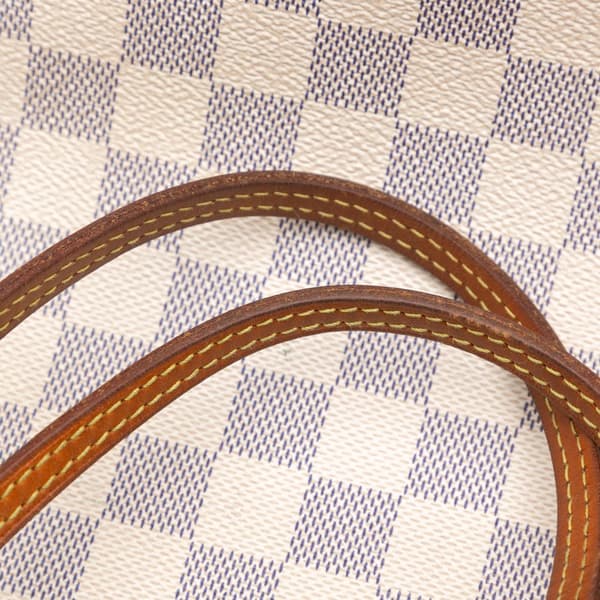 Pre-owned Louis Vuitton Damier Azur Neverfull MM White
