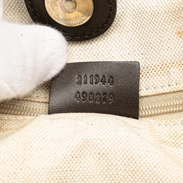Pre-owned Gucci Medium GG Canvas Sukey Tote Brown