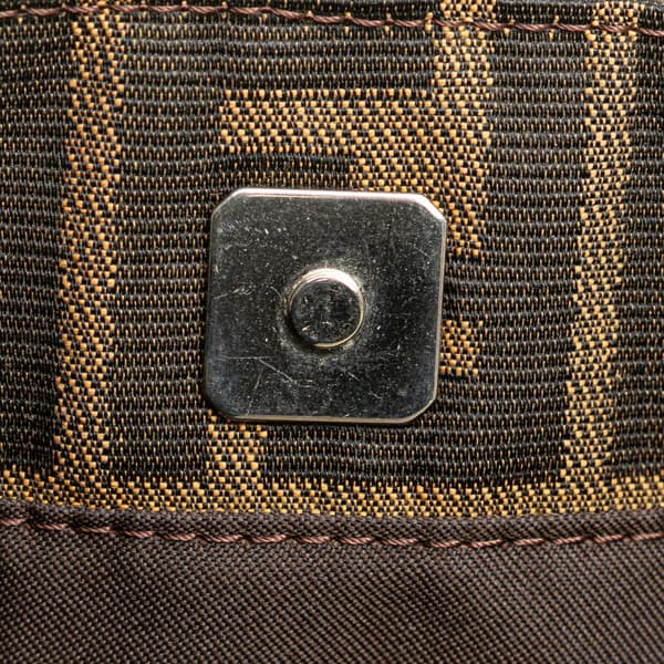 Pre-owned Fendi Small Zucca Canvas Twins Tote Brown