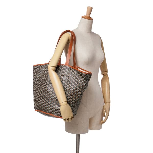 Pre-owned Goyard Goyardine Reversible Belharra Tote Black