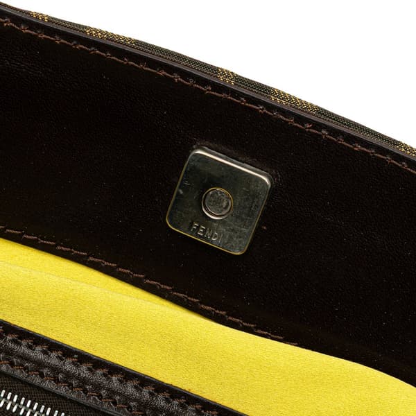 Pre-owned Fendi Zucca Canvas Flower Applique Tote Brown