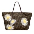 Pikkukuva 1 / 10: Pre-owned Fendi Zucca Canvas Flower Applique Tote Brown