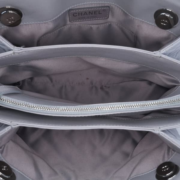 Pre-owned Chanel Quilted Lambskin x3 Accordion Tote Gray
