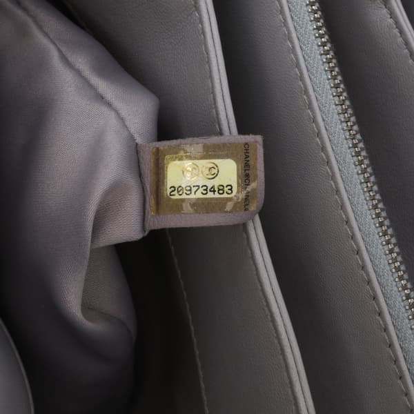 Pre-owned Chanel Quilted Lambskin x3 Accordion Tote Gray