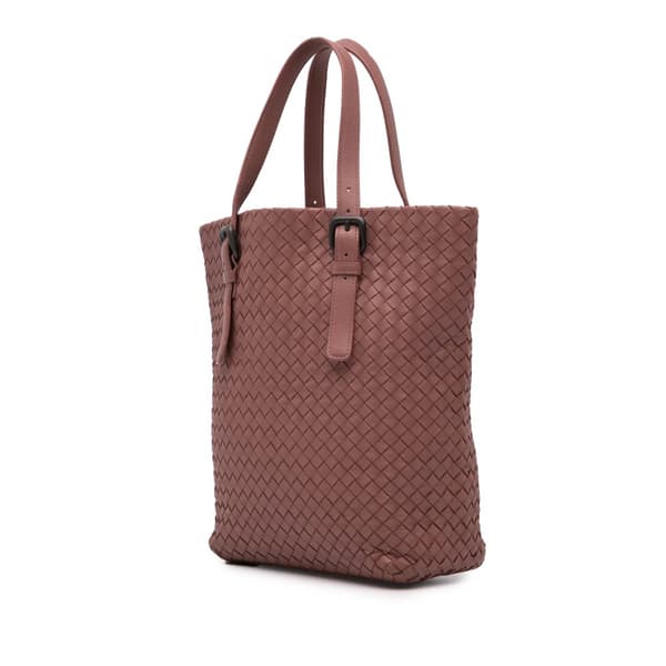 Pre-owned Bottega Veneta Leather Intrecciato Tote Pink