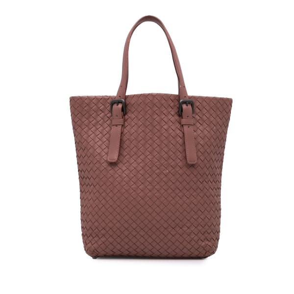 Pre-owned Bottega Veneta Leather Intrecciato Tote Pink
